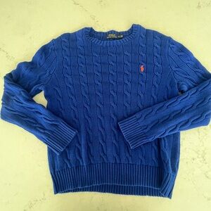 Ralph Lauren Men's Royal Blue Cable Knit Sweater